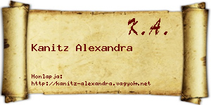 Kanitz Alexandra névjegykártya